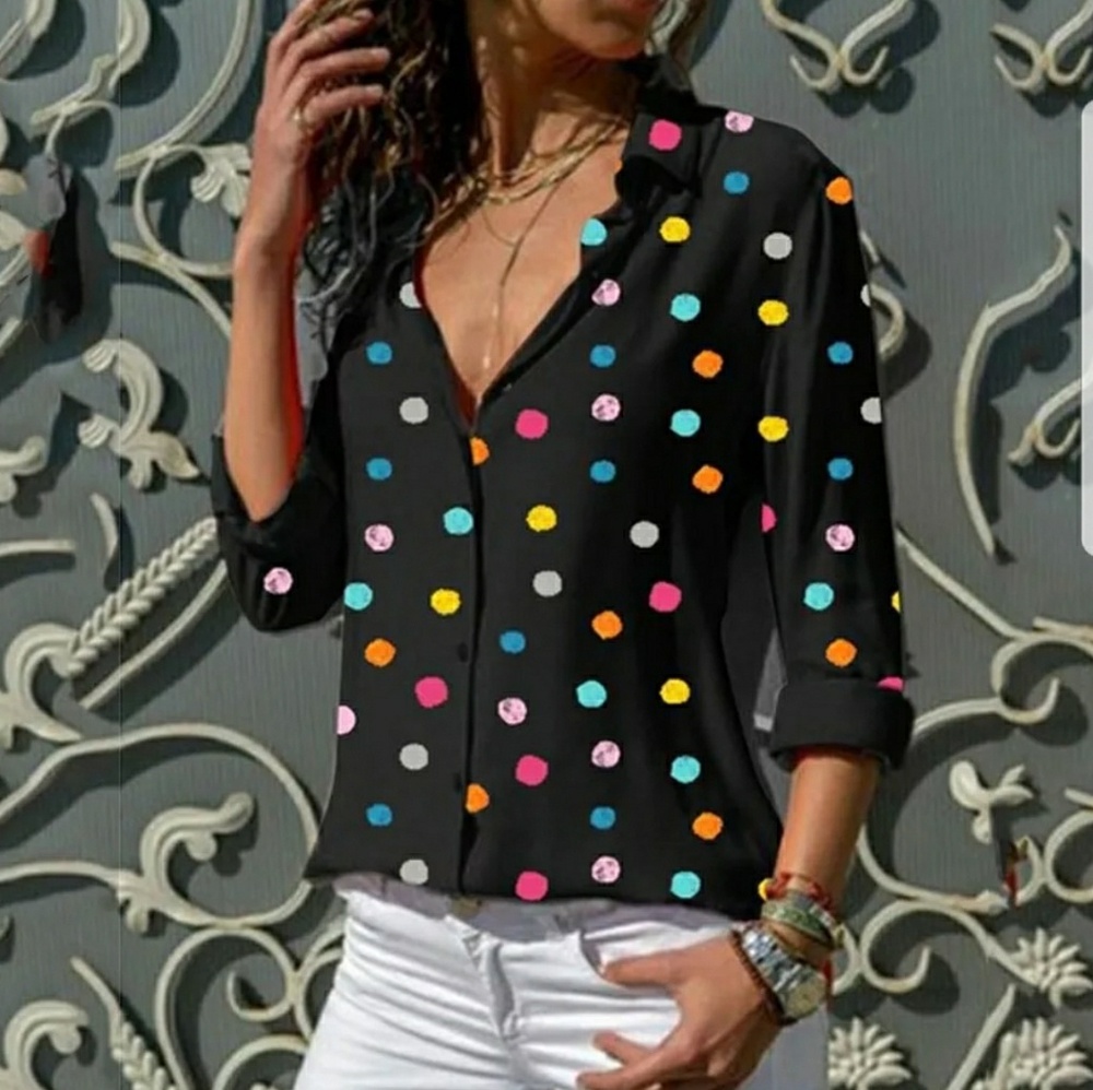 POLKA DOT MULTI COLORED BLOUSE